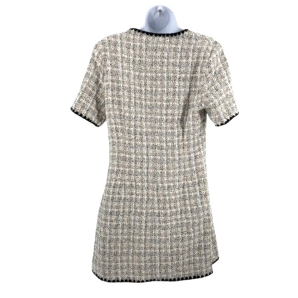 Pomander Place NEW White Tweed Retro Josephine Mini Dress in White Black Size M - Picture 9 of 14